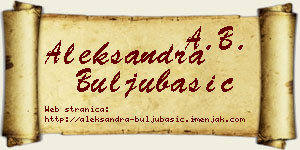 Aleksandra Buljubašić vizit kartica
